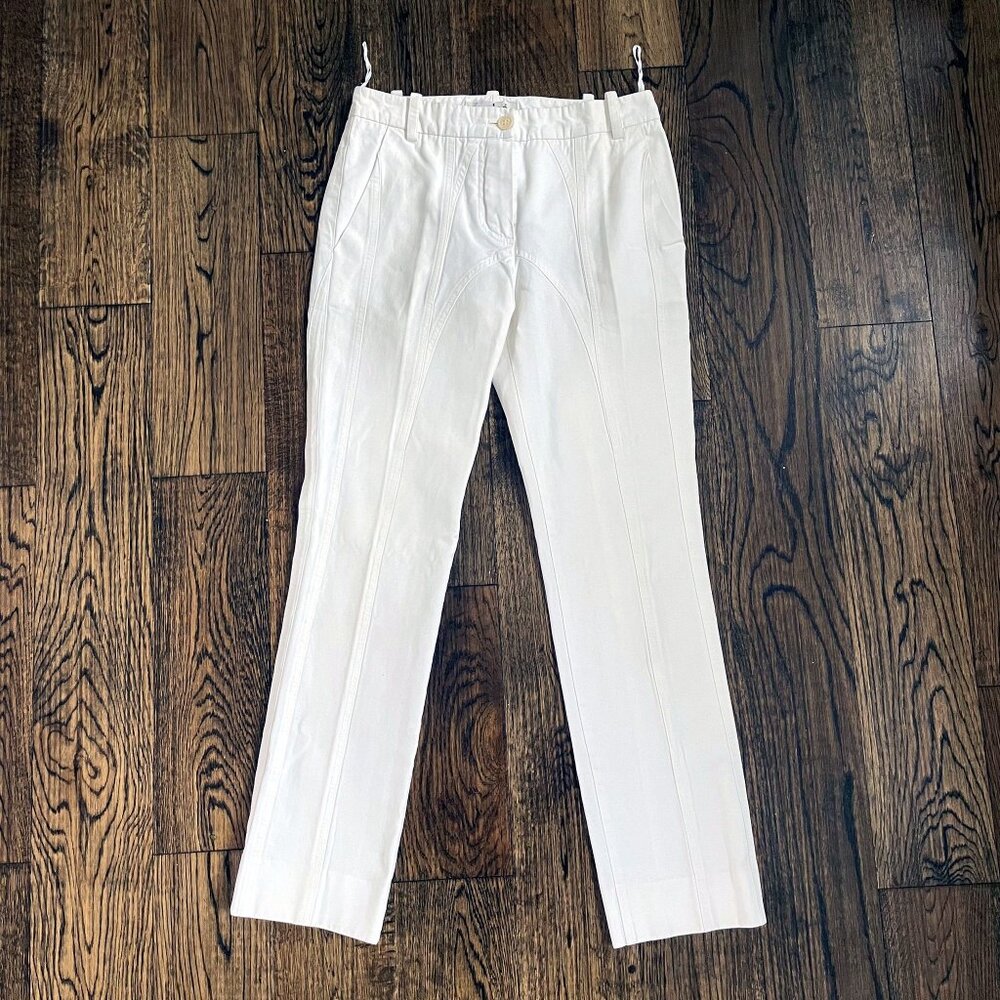 Chloé SS03 2003 Y2K Phoebe Philo Moto Canvas Straight Leg Trousers Chloe XS / 34